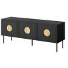 Cama Meble Tv stolík RTV PALAZZO 150 3D, čierny mat/čierny mat/dub craft Cama Meble Tv stolík RTV PALAZZO 150 3D, čierny mat/čierny mat/dub craft