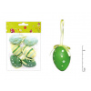 Vajíčka plast 6cm/6ks mix-zeleno-žlté,bodky,pruhy Vajíčka plast 6cm/6ks mix-zeleno-žlté,bodky,pruhy