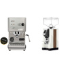 Profitec GO, brushed stainless steel + Eureka Mignon Specialita, WD white, walnut Profitec GO, brushed stainless steel + Eureka Mignon Specialita, WD white, walnut