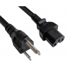 Kábel sieťový 230V, vidlica (YP-12) US priama - C15, 1.8m, 2.08mm², 10A, čierny Kábel sieťový 230V, vidlica (YP-12) US priama - C15, 1.8m, 2.08mm², 10A, čierny