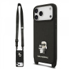 Zadný kryt Karl Lagerfeld Saffiano Crossbody Popruh Metal Karl and Choupette pre iPhone 17 Pro Max čierny Zadný kryt Karl Lagerfeld Saffiano Crossbody Popruh Metal Karl and Choupette pre iPhone 17 Pro Max čierny