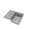 Granitový kuchynský drez Šedá 47,4 × 58,4 cm, 1 misa s odkvapkávačom + sada sifónu Granitový kuchynský drez Šedá 47,4 × 58,4 cm, 1 misa s odkvapkávačom + sada sifónu