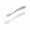 Beaba Prvé lyžičky silikónové 2 ks s puzdrom Pebble / Cloud Blue Beaba Prvé lyžičky silikónové 2 ks s puzdrom Pebble / Cloud Blue