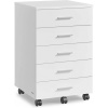 VASAGLE mobilná kancelárska skrinka, na kolieskach, zásuvková, biela VASAGLE mobilná kancelárska skrinka, na kolieskach, zásuvková, biela