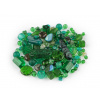 Sklenené korálky ramš tvarované zelená 50g Sklenené korálky ramš tvarované zelená 50g