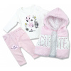 Baby 3 dielny set pre bábätká s plyšovou vestičkou-Flamingo veľkosť: 62-68 Baby 3 dielny set pre bábätká s plyšovou vestičkou-Flamingo veľkosť: 62-68