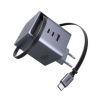 UGREEN síťová rychlonabíječka se zatahovacím kabelem 100W 3-Port, 2x USB-C, 1x USB-A, GaN, stříbrná (65828) UGREEN síťová rychlonabíječka se zatahovacím kabelem 100W 3-Port, 2x USB-C, 1x USB-A, GaN, stříbrná (65828)