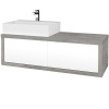 Dreja Umývadlová skriňa STORM SZZ2 120 (umývadlo Kube) - D01 Betón / L01 Biela vysoký lesk / Levé Dreja Umývadlová skriňa STORM SZZ2 120 (umývadlo Kube) - D01 Betón / L01 Biela vysoký lesk / Levé