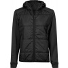 Tee Jays | 9113, Dámska hybridná strečová bunda s kapucňou, čierna - čierna, XL Tee Jays | 9113, Dámska hybridná strečová bunda s kapucňou, čierna - čierna, XL