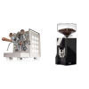 Rocket Espresso Appartamento, white, walnut + Eureka Mignon Silenzio 55, CR black Rocket Espresso Appartamento, white, walnut + Eureka Mignon Silenzio 55, CR black
