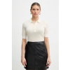 BOSS polo tričko dámske vlnené Fidenka 50545015 béžová L BOSS polo tričko dámske vlnené Fidenka 50545015 béžová L