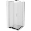Mexen Rio, štvorcový sprchovací kút s posuvnými dverami 80(dvere) x 80(dvere) x 190 cm, 6mm sklo námraza, chrómový profil + čierna sprchová vanička SLIM, 860-080-080-01-30-4070 Mexen Rio, štvorcový sprchovací kút s posuvnými dverami 80(dvere) x 80(dvere) x 190 cm, 6mm sklo námraza, chrómový profil + čierna sprchová vanička SLIM, 860-080-080-01-30-4070