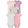 CARTER'S Body krátky rukáv Monochromatic dievča 5ks NB/ veľ. 56 CARTER'S Body krátky rukáv Monochromatic dievča 5ks NB/ veľ. 56