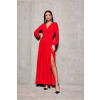 Dlhé šaty SUK0420 188244 červené - Roco Fashion 40 Dlhé šaty SUK0420 188244 červené - Roco Fashion 40