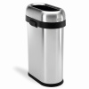 SIMPLEHUMAN Odpadkový koš Simplehuman pro obchodní prostory – 50 L, SLIM, otevřený, kartáčovaný nerez