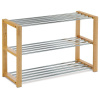 Autronic, Botník, 80cm, masív béžový, chróm, 83168-12 NAT Autronic, Botník, 80cm, masív béžový, chróm, 83168-12 NAT