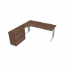 Hobis Pracovný stôl Flex, ergo, pravý, 180x75,5x200,0 (40x80) cm, orech/kov Hobis Pracovný stôl Flex, ergo, pravý, 180x75,5x200,0 (40x80) cm, orech/kov