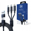 Kábel 3mk USB - USB typ C / microUSB / Lightning 1 m čierny Kábel 3mk USB - USB typ C / microUSB / Lightning 1 m čierny