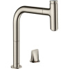 HANSGROHE Metris Select M71 2-otvorová páková drezová batéria s vyťažiteľným výtokom, 1jet, sBox, výška výtoku 208 mm, vzhľad nerezovej ocele, 73804800 HANSGROHE Metris Select M71 2-otvorová páková drezová batéria s vyťažiteľným výtokom, 1jet, sBox, výška výtoku 208 mm, vzhľad nerezovej ocele, 73804800