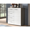 Komoda so zásuvkami Salsa, 80 cm, šedý dub/biela lesk Komoda so zásuvkami Salsa, 80 cm, šedý dub/biela lesk