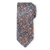 Klasická pánska kravata hnedá s farebnými kvetmi a listami 17031 Klasická pánska kravata hnedá s farebnými kvetmi a listami 17031