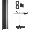 CERANO - Kúpeľňový radiátorový set Valerio - kombinované vykurovanie, termo tyč - bočné jednobodové pripojenie - 872W - čierna matná - 1560x390 mm CERANO - Kúpeľňový radiátorový set Valerio - kombinované vykurovanie, termo tyč - bočné jednobodové pripojenie - 872W - čierna matná - 1560x390 mm