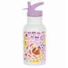 A Little Lovely Company - nerezová fľaša na pitie, 350 ml - kvetinová záhrada A Little Lovely Company - nerezová fľaša na pitie, 350 ml - kvetinová záhrada
