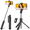 Techsuit Selfie tyč K07 Bluetooth ovládač 70cm Čierna Techsuit Selfie tyč K07 Bluetooth ovládač 70cm Čierna