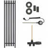 CERANO - Kúpeľňový radiátorový set Valerio - kombinované vykurovanie, wifi tyč - bočné jednobodové pripojenie - 872W - čierna matná - 1560x390 mm CERANO - Kúpeľňový radiátorový set Valerio - kombinované vykurovanie, wifi tyč - bočné jednobodové pripojenie - 872W - čierna matná - 1560x390 mm