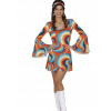 Kostým Disco Farebné Šaty 70. ROKY Hipisáčka Tanečnica Karneval, M Kostým Disco Farebné Šaty 70. ROKY Hipisáčka Tanečnica Karneval, M