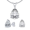 Silvego Strieborná súprava s čírym krištáľom - kvapka - náušnice a prívesok JJJS8888 Silvego Strieborná súprava s čírym krištáľom - kvapka - náušnice a prívesok JJJS8888