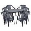 Záhradný nábytok - Sada 8 stoličiek+1 stôl PLAST GRAFIT Záhradný nábytok - Sada 8 stoličiek+1 stôl PLAST GRAFIT