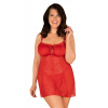 Obsessive Svůdná košilka Blossmina chemise - Obsessive - 6XL/7XL - červená Obsessive Svůdná košilka Blossmina chemise - Obsessive - 6XL/7XL - červená