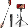 Techsuit Selfie tyč K22 statív Bluetooth ovládač skladacia 97cm čierna Techsuit Selfie tyč K22 statív Bluetooth ovládač skladacia 97cm čierna