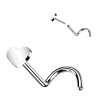Titánový piercing do nosa - srdce Veľkosť piercingu: 0,8 mm x 6 mm Titánový piercing do nosa - srdce Veľkosť piercingu: 0,8 mm x 6 mm