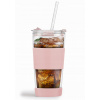Termoska sklenená so slamkou Fuori Ružová 600 ml Termoska sklenená so slamkou Fuori Ružová 600 ml