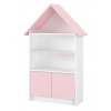 Drevená knižnica/skriňa na hračky Nellys Domček, biela/ružová Drevená knižnica/skriňa na hračky Nellys Domček, biela/ružová