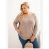 Kesi Włoski Dámsky sveter plus size s lodičkovým výstrihom fango Kesi Włoski Dámsky sveter plus size s lodičkovým výstrihom fango