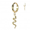Titánový krúžok s otváraním Snake Dangle Farba: zlatá, Veľkosť: 1 mm, Dĺžka / priemer: 8 mm Titánový krúžok s otváraním Snake Dangle Farba: zlatá, Veľkosť: 1 mm, Dĺžka / priemer: 8 mm