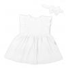 Baby Nellys 2-dielna sada mušelínove šatočky + čelenka, biela, veľ. 68 Baby Nellys 2-dielna sada mušelínove šatočky + čelenka, biela, veľ. 68