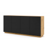 ARTBm Komoda AURA 4D | dub artisan/čierny mat ARTBm Komoda AURA 4D | dub artisan/čierny mat