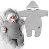 Zimná pletená kombinéza/overálok s kapucňou Baby Nellys - světlo sivá, veľ. 62 Zimná pletená kombinéza/overálok s kapucňou Baby Nellys - světlo sivá, veľ. 62