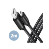 AXAGON BUMM-AM20AB, HQ kabel Micro USB USB-A, 2m, USB 2.0, 2.4A, ALU, oplet, černý (BUMM-AM20AB)