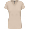 KARIBAN VINTAGE V-NECK K381 / Dámske tričko s krátkym rukávom - light sand XL KARIBAN VINTAGE V-NECK K381 / Dámske tričko s krátkym rukávom - light sand XL