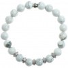 Glosery náramok Stopery so zirkónmi, howlite 8mm Farba: strieborná, Obvod zápästia: M 17 cm Glosery náramok Stopery so zirkónmi, howlite 8mm Farba: strieborná, Obvod zápästia: M 17 cm