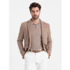 Ombre Men's jacket with patch pockets - dark beige hnedá S Ombre 5902228967750 Ombre Men's jacket with patch pockets - dark beige hnedá S Ombre 5902228967750