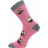 VoXX SOVIK / Detské ponožky z merino vlny so malej sovy - ružová 25-29 VoXX SOVIK / Detské ponožky z merino vlny so malej sovy - ružová 25-29
