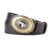 Pánsky kožený opasok BROOCH, Slovenská výroba - tmavo hnedá Pánsky kožený opasok BROOCH, Slovenská výroba - tmavo hnedá