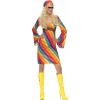 Kostým, maska - Dúhový kostým hippie, veľkosť L, karneval, hippie (Smiffys Dámska dúhová hippie line kostým l) Kostým, maska - Dúhový kostým hippie, veľkosť L, karneval, hippie (Smiffys Dámska dúhová hippie line kostým l)