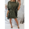 ŠATY S VIAZANÍM - KHAKI (Dámske kimono šaty) ŠATY S VIAZANÍM - KHAKI (Dámske kimono šaty)